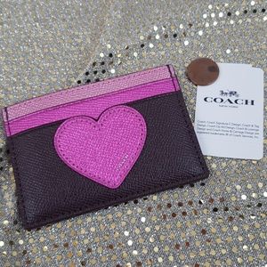COACH Heart Card HOLDER NWT